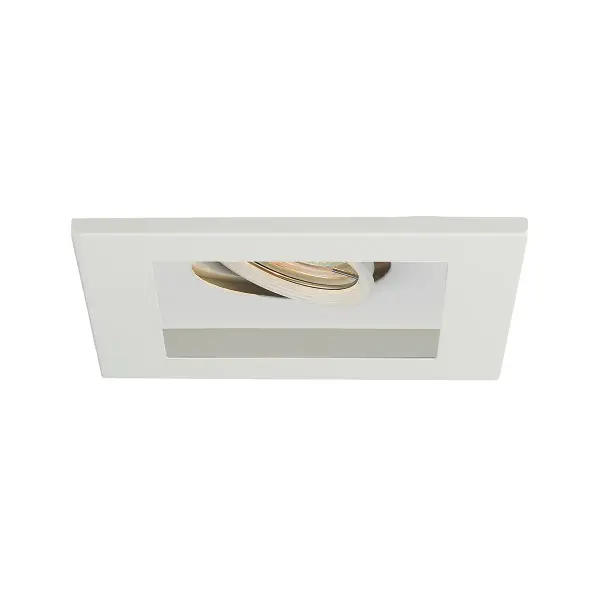 Low Voltage Multiple Spots are ideal for perimeter lighting applications in smaller scale retail, commercial and hospitality environments. Square single light gimbal ring style adjustable recessed fixture, available with flanged trim or Invisible Trim™, designed to sit flush with the ceiling for a clean architectural look. Housing, trim, and lamp are sold separately.