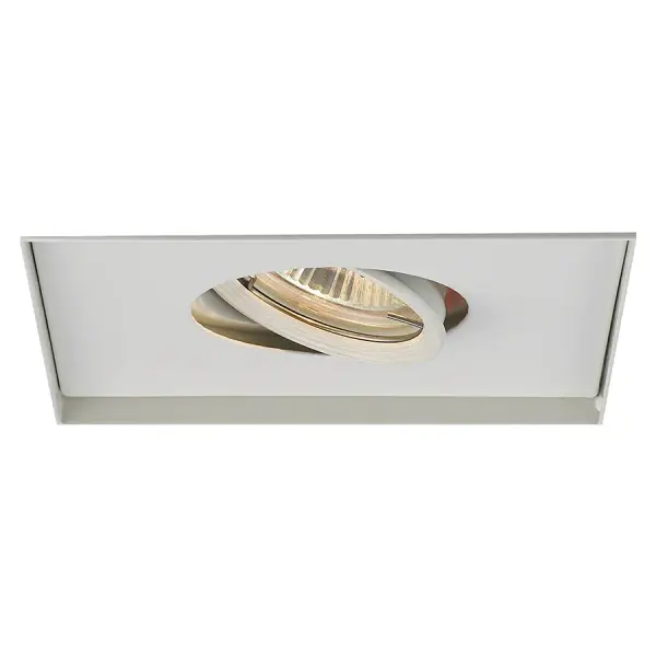 Low Voltage Multiple Spots are ideal for perimeter lighting applications in smaller scale retail, commercial and hospitality environments. Square single light gimbal ring style adjustable recessed fixture, available with flanged trim or Invisible Trim™, designed to sit flush with the ceiling for a clean architectural look. Housing, trim, and lamp are sold separately.