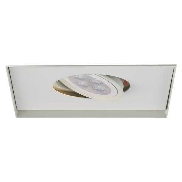 Low Voltage Multiple Spots are ideal for perimeter lighting applications in smaller scale retail, commercial and hospitality environments. Square single light gimbal ring style adjustable recessed fixture, available with flanged trim or Invisible Trim™, designed to sit flush with the ceiling for a clean architectural look. Housing, trim, and lamp are sold separately.