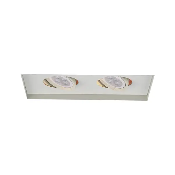 Low Voltage Multiple Spots are ideal for perimeter lighting applications in smaller scale retail, commercial and hospitality environments. Square single light gimbal ring style adjustable recessed fixture, available with flanged trim or Invisible Trim™, designed to sit flush with the ceiling for a clean architectural look. Housing, trim, and lamp are sold separately.