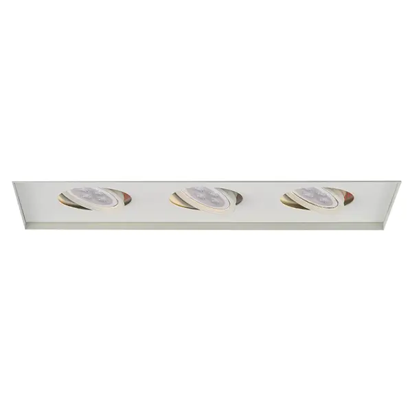 Low Voltage Multiple Spots are ideal for perimeter lighting applications in smaller scale retail, commercial and hospitality environments. Square single light gimbal ring style adjustable recessed fixture, available with flanged trim or Invisible Trim™, designed to sit flush with the ceiling for a clean architectural look. Housing, trim, and lamp are sold separately.