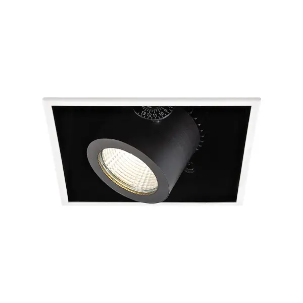WAC Precision Multiples are discreet and aesthetically stunning, delivering up to 1,100 lumens per head of high precision adjustable accent lighting. State-of-the-art Energy Star Compliant LED technology offers superb, color-consistent light with efficacies of up to 70lm/W from just 16 watts per head. The extremely efficient optical system provides superior beam control and adjustment, putting the right amount of light in precisely the right places. Single, two, three, four, and 2X2 light options available in IC or Non-IC rated new construction configurations. Precision luminaires accept up to 1 lens accessory, adjusting up to 360° horizontally, with a range of 180° vertical adjustment and are fully retractable from the housing. Trims are available in flanged or Invisible Trim options. Trim and housing are sold separately Collection: Precision Sub-Brand: WAC Lighting Finish: White Notes: LED Precision Multiple Single Light Invisible Trim Width: 7.48" Height: 1.00" Length: 7.48" Weight: 0.42 lb Extension from Wall: 7.48" Number of Bulbs: 1 Maximum Wattage: 16.00 W Bulb Type: Module Bulb Base: LED Module Light Source: LED Dimmable Rated Average Life: 50,000 Hours Voltage: 120.00 V Material: Cold rolled 20 gauge steel Country of Origin: China Safety Listing: ETL, cETL Safety Rating: UL, cUL Energy Efficient LED Manufacturer Warranty: 5 Year Functional, 2 Year Finish Parts Diagram