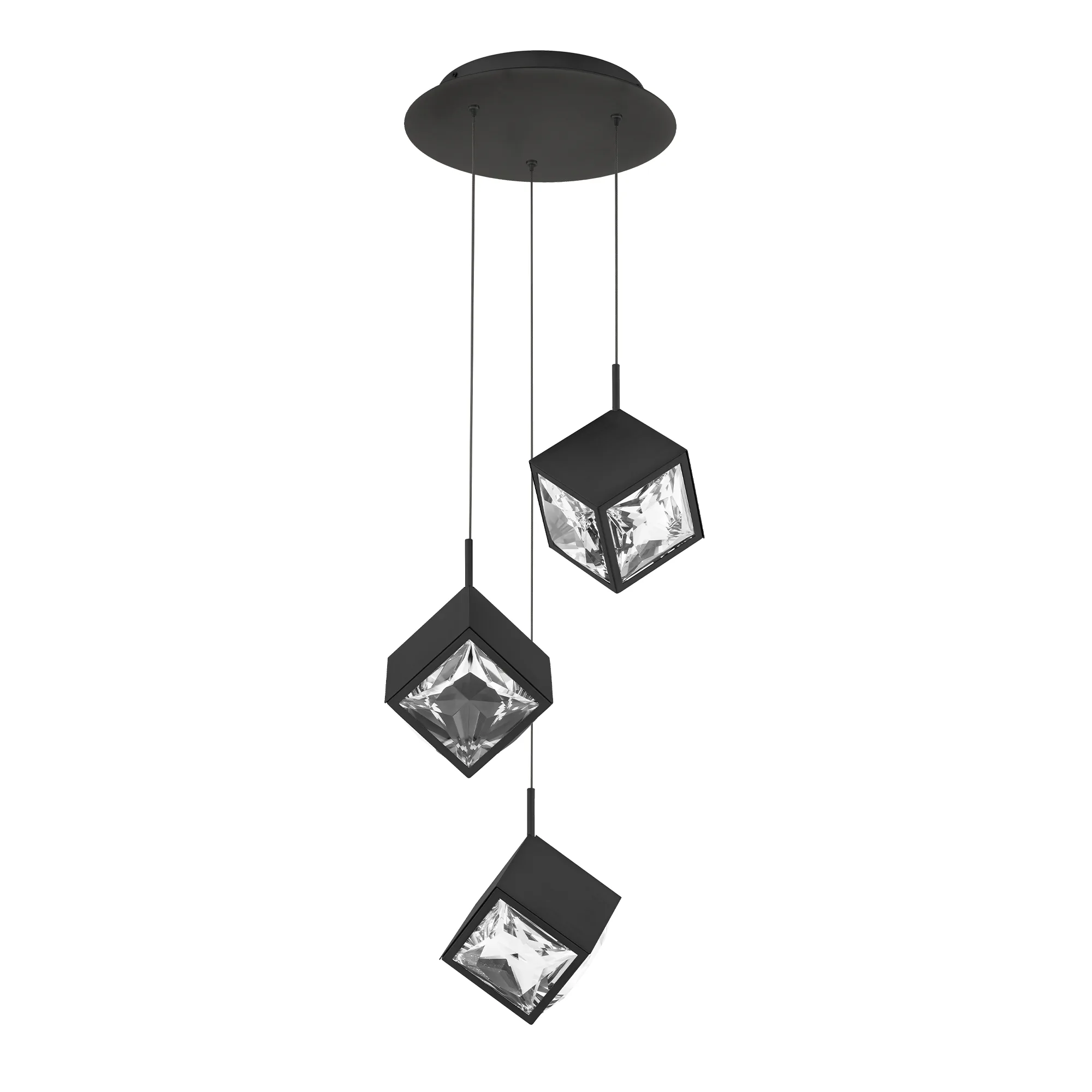 Ice Cube LED Chandelier in Black