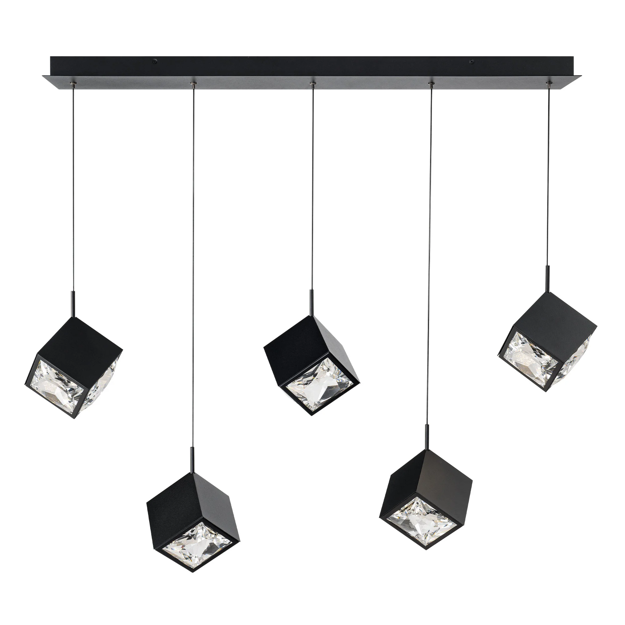 Ice Cube LED Chandelier in Black