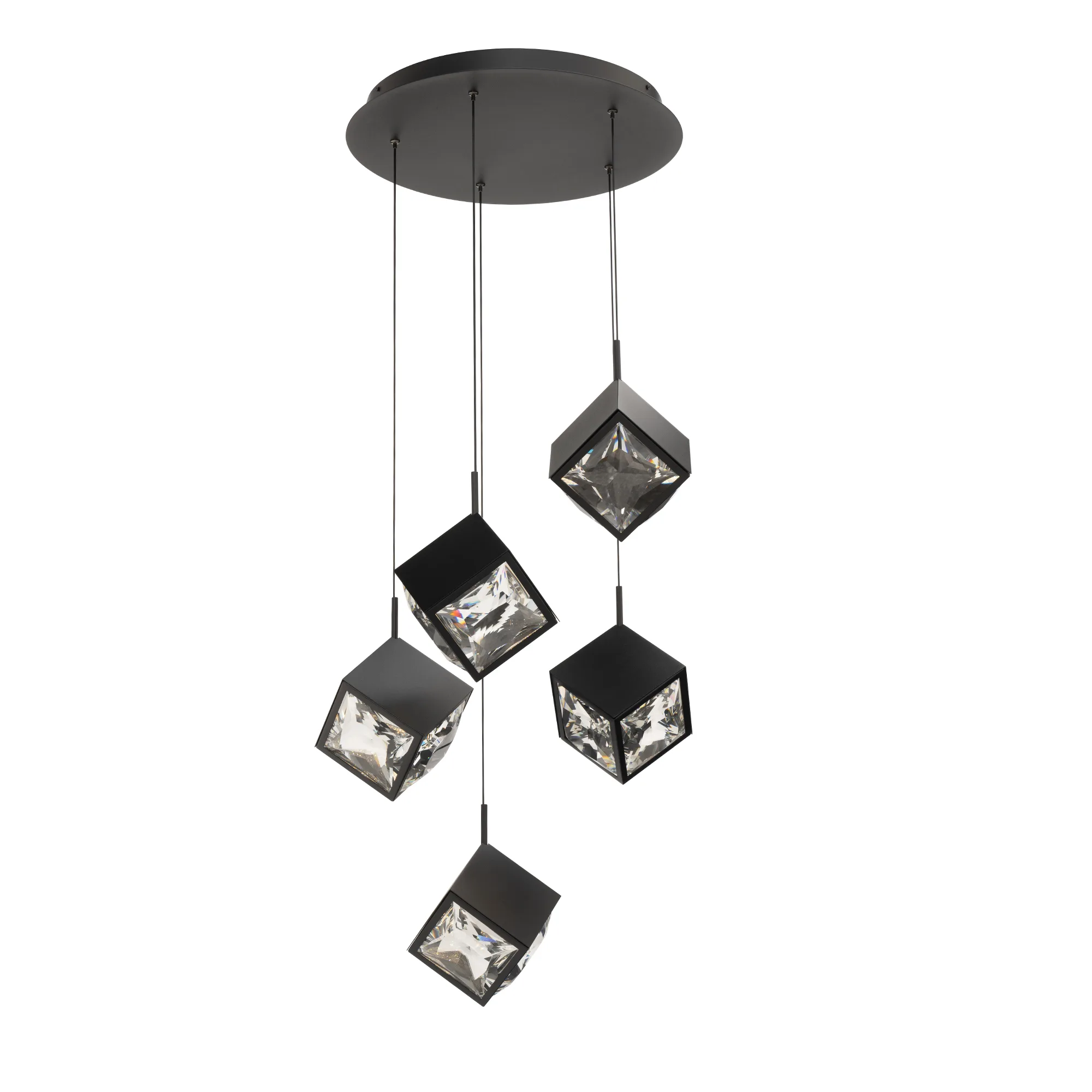 Ice Cube LED Chandelier in Black