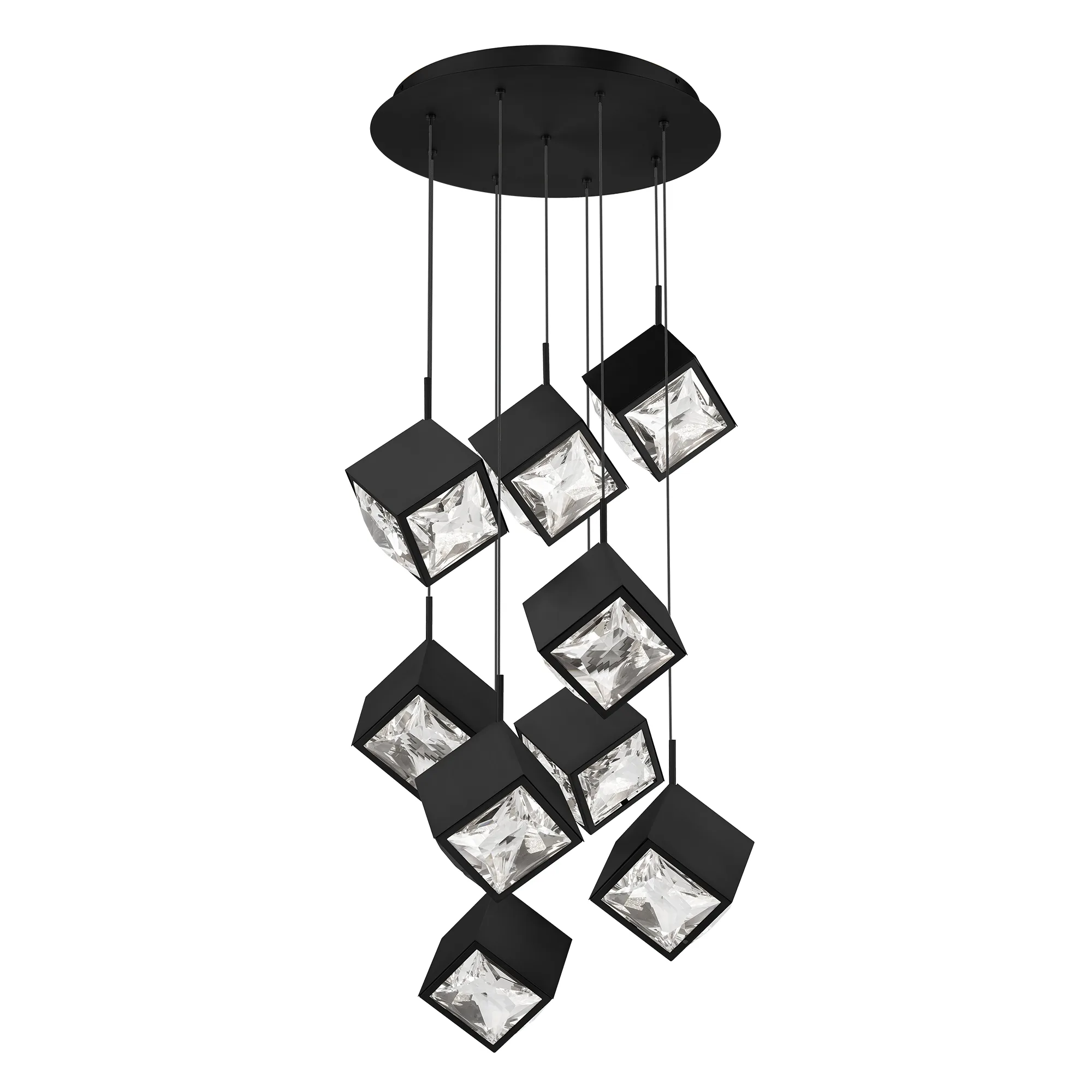 Ice Cube LED Chandelier in Black
