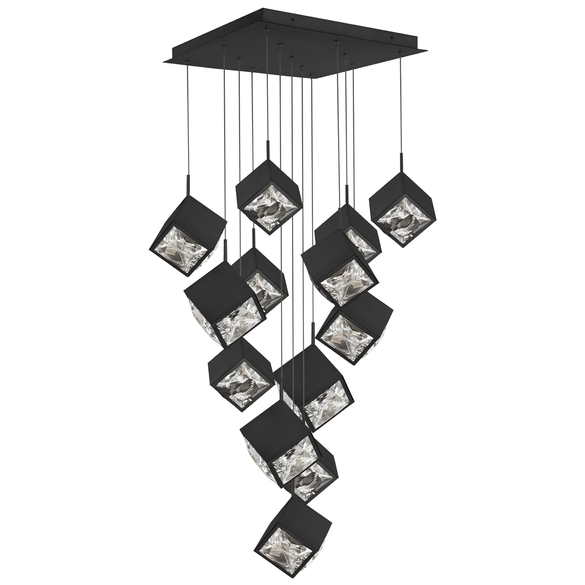 Ice Cube LED Chandelier in Black