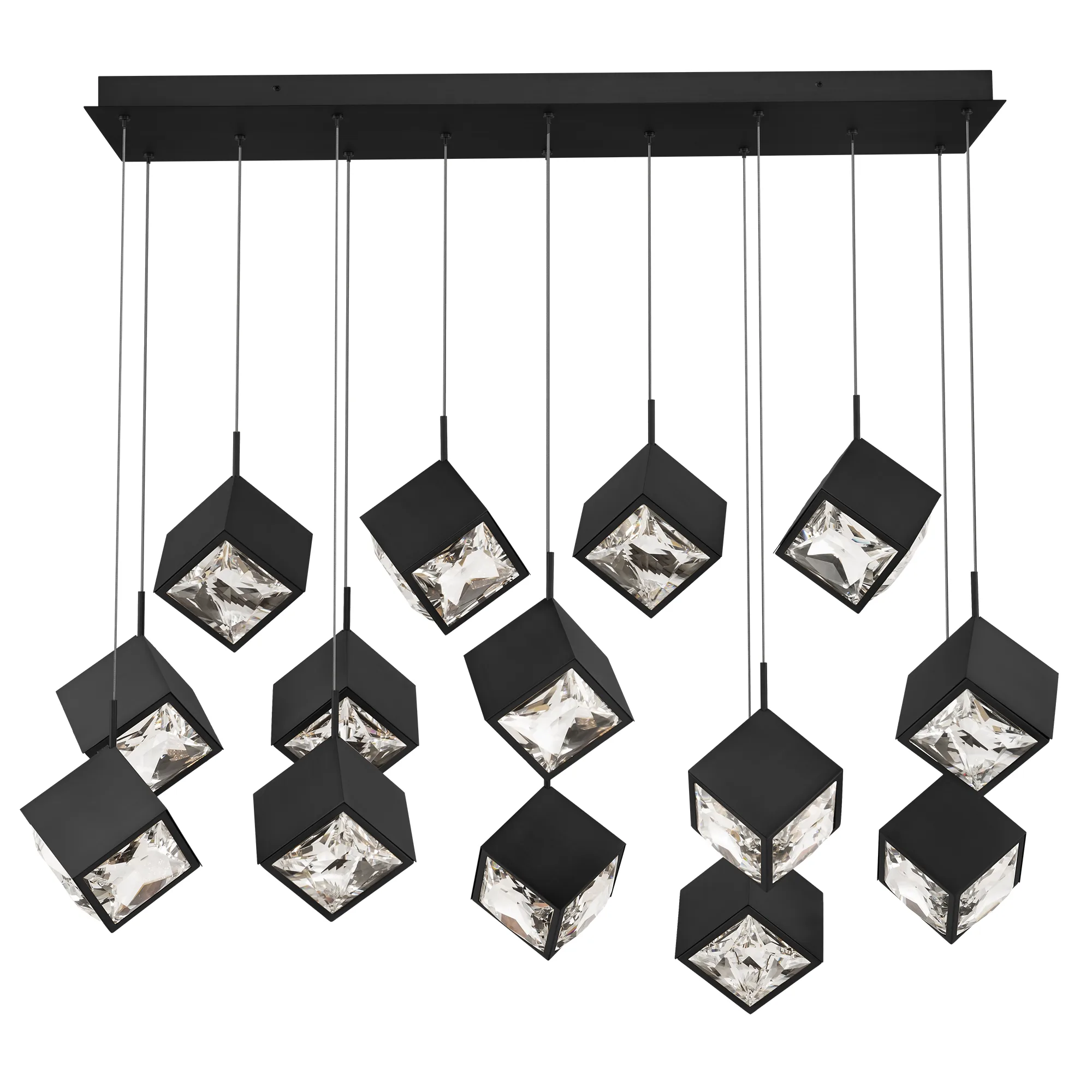 Ice Cube LED Chandelier in Black