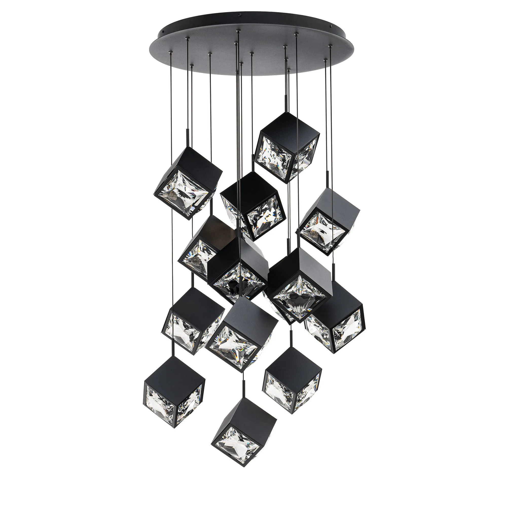 Ice Cube LED Chandelier in Black