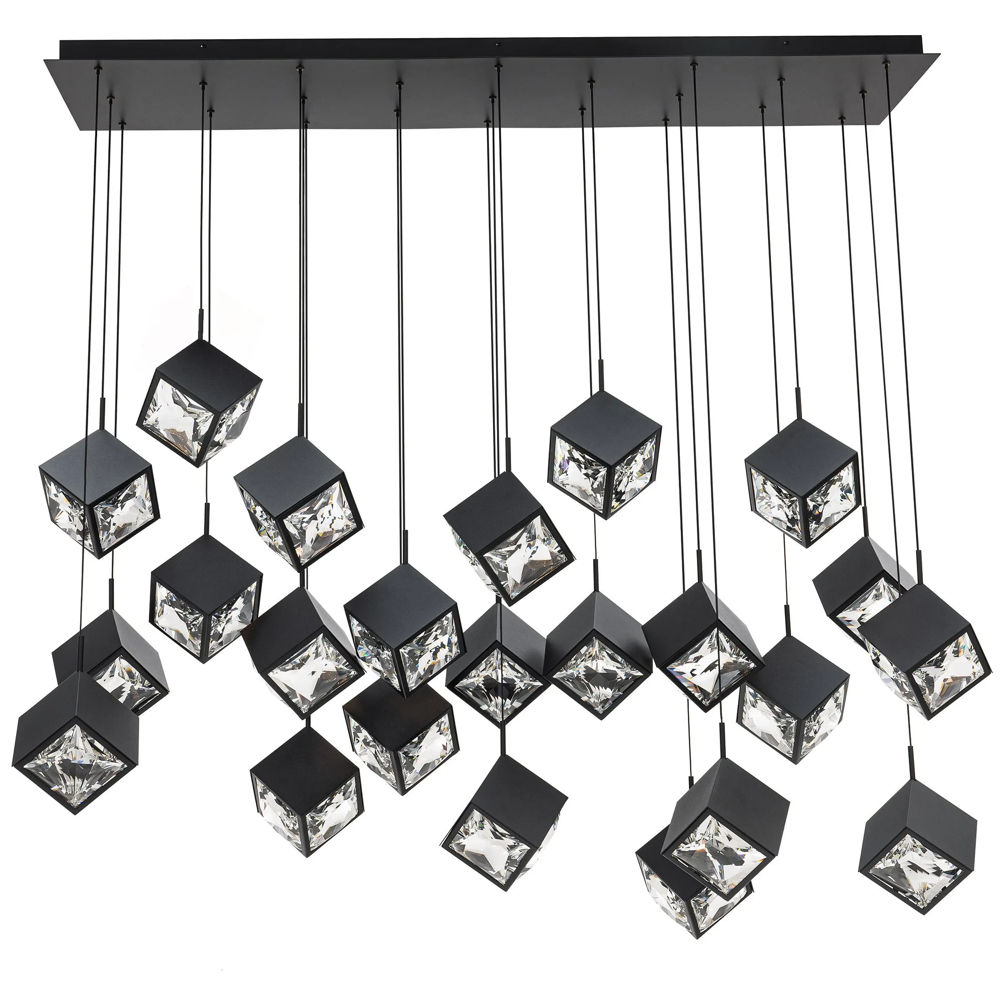 Ice Cube LED Chandelier in Black