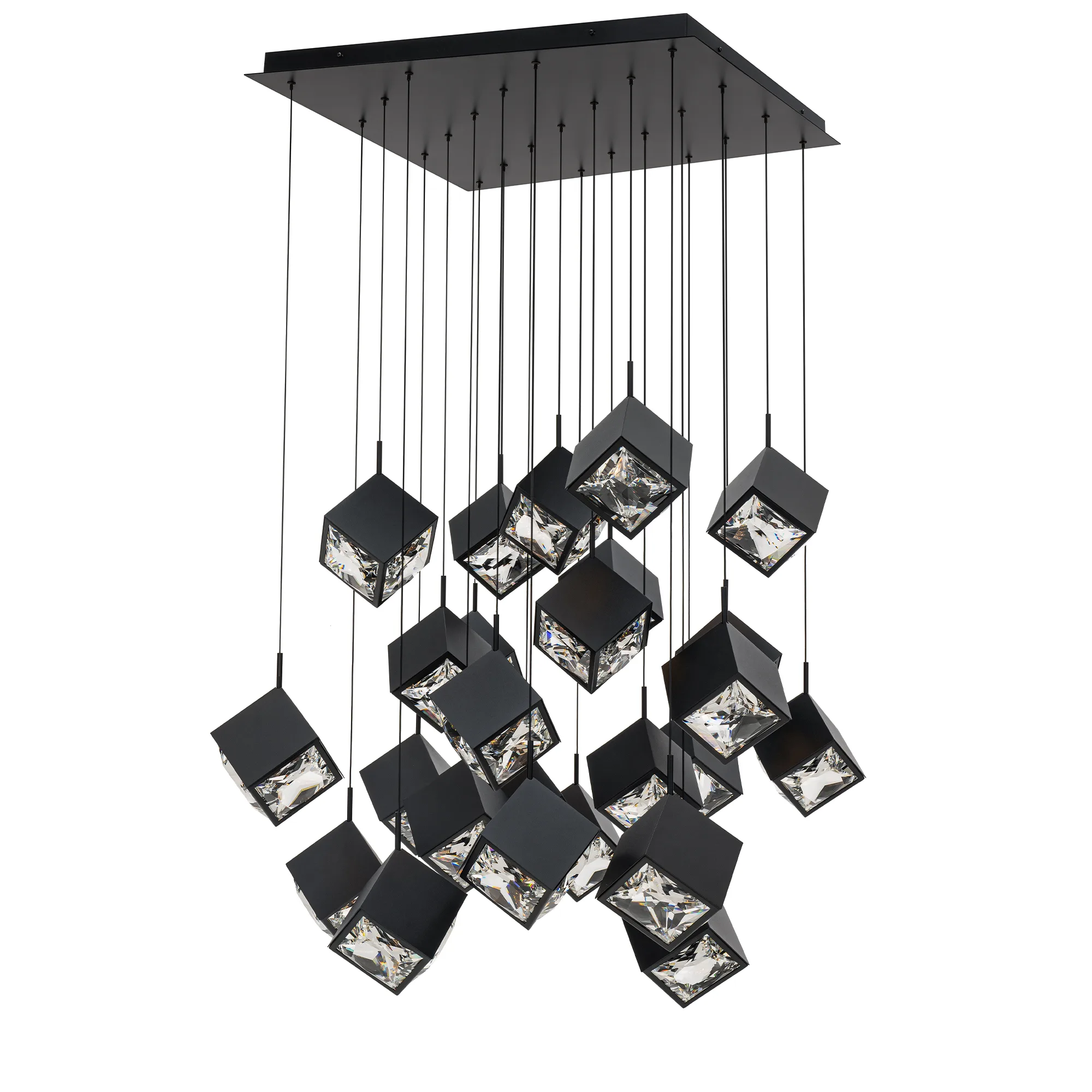 Ice Cube LED Chandelier in Black