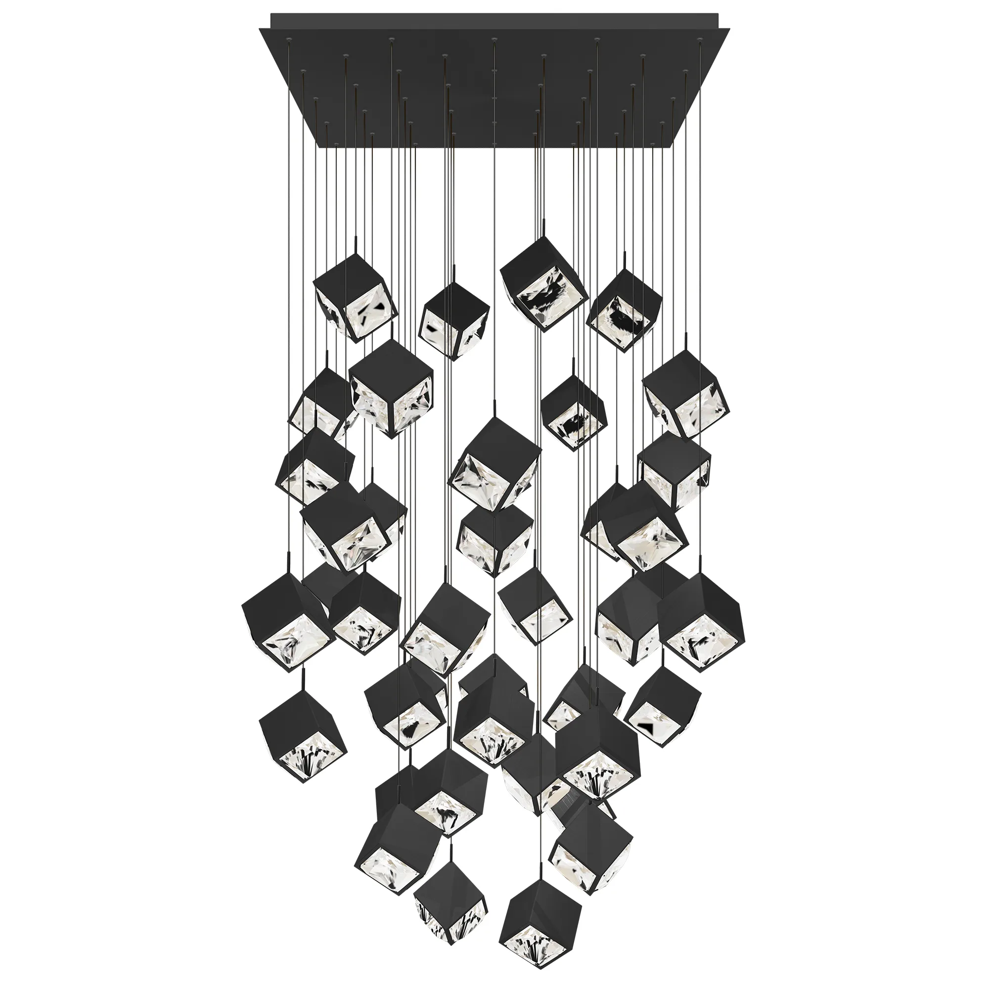 Ice Cube LED Chandelier in Black