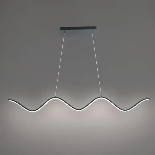 Sleek slinky metal with a complementary silicone diffuser illuminates as an eye-catching pendant, perfect for lighting islands, counters and bars.