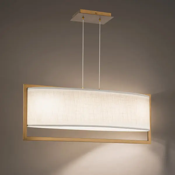 An inside-out design. Sleek lines encase soft fabric and glowing light.