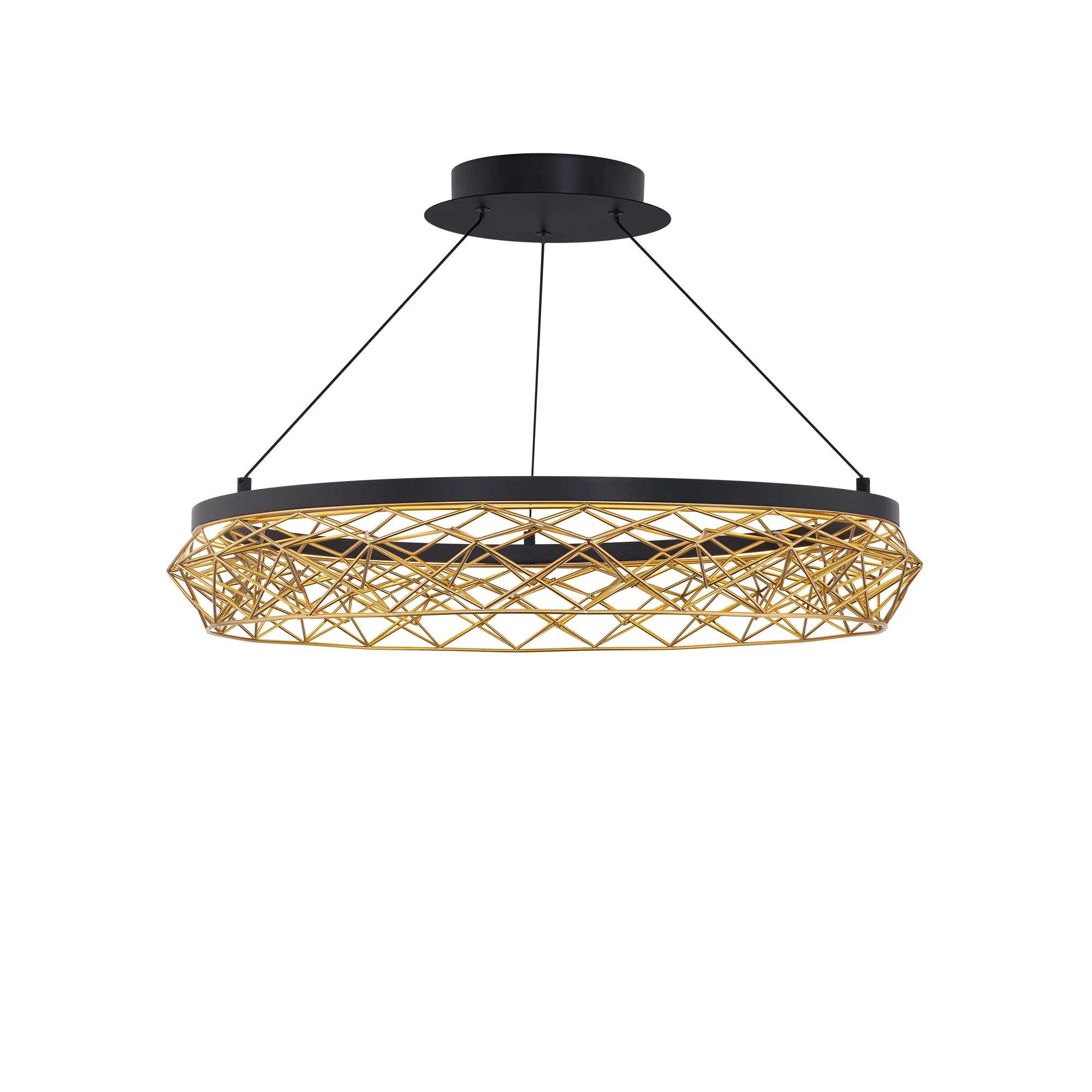 Lacey LED Pendant in Black/Gold