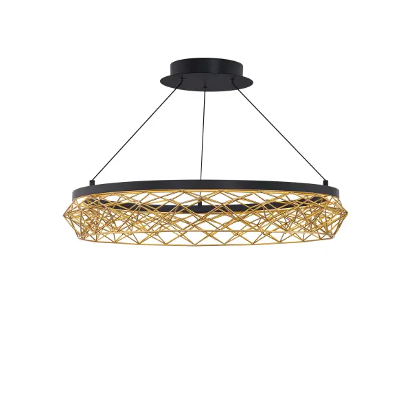 Elegance edged in gold mesh. This chandelier is a true revelation.
