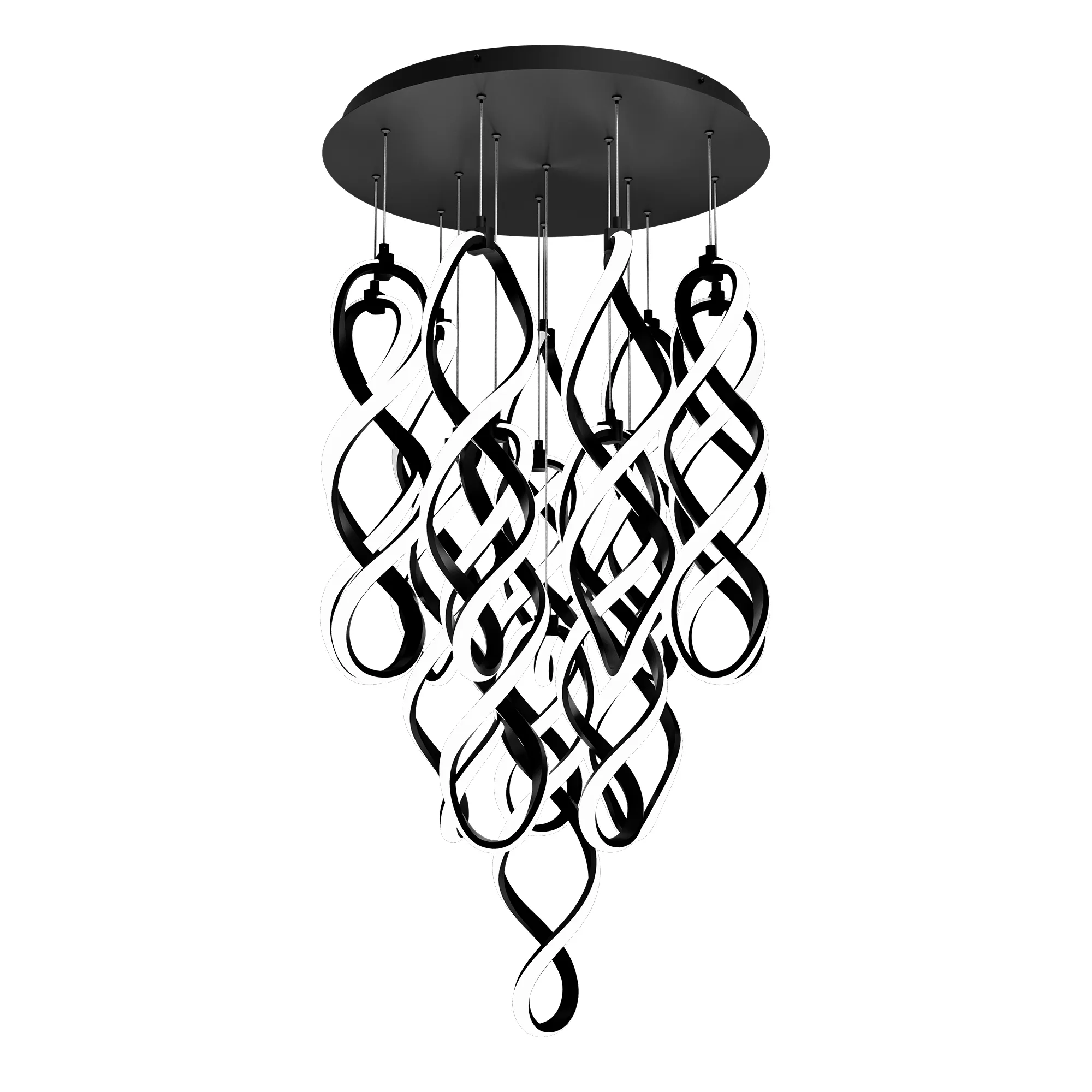 Interlace LED Chandelier in Black