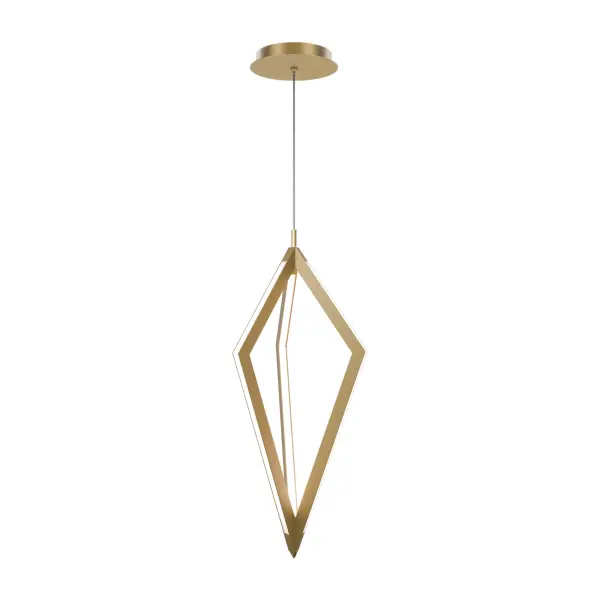 Three harmoniously aligned triangles emit soft LED illumination. Tribeca’s unique ring arrangement brings an added dimension to this angular pendant.