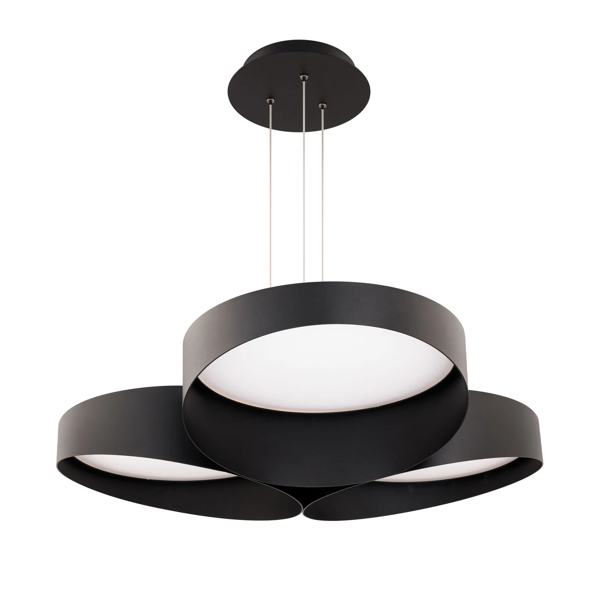 Triolet LED Pendant in Black