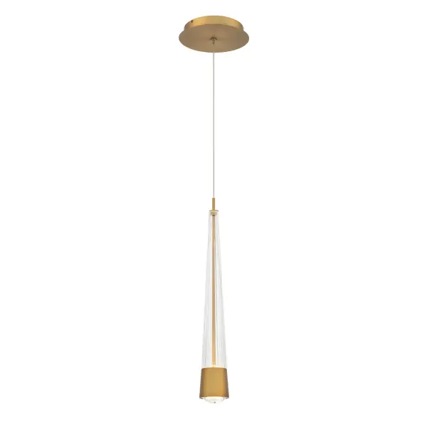 Precisely lined. V-groove flared glass radiates a prismatic glow. Staggered elements create a sense of motion, heightening the drama of this statement piece.