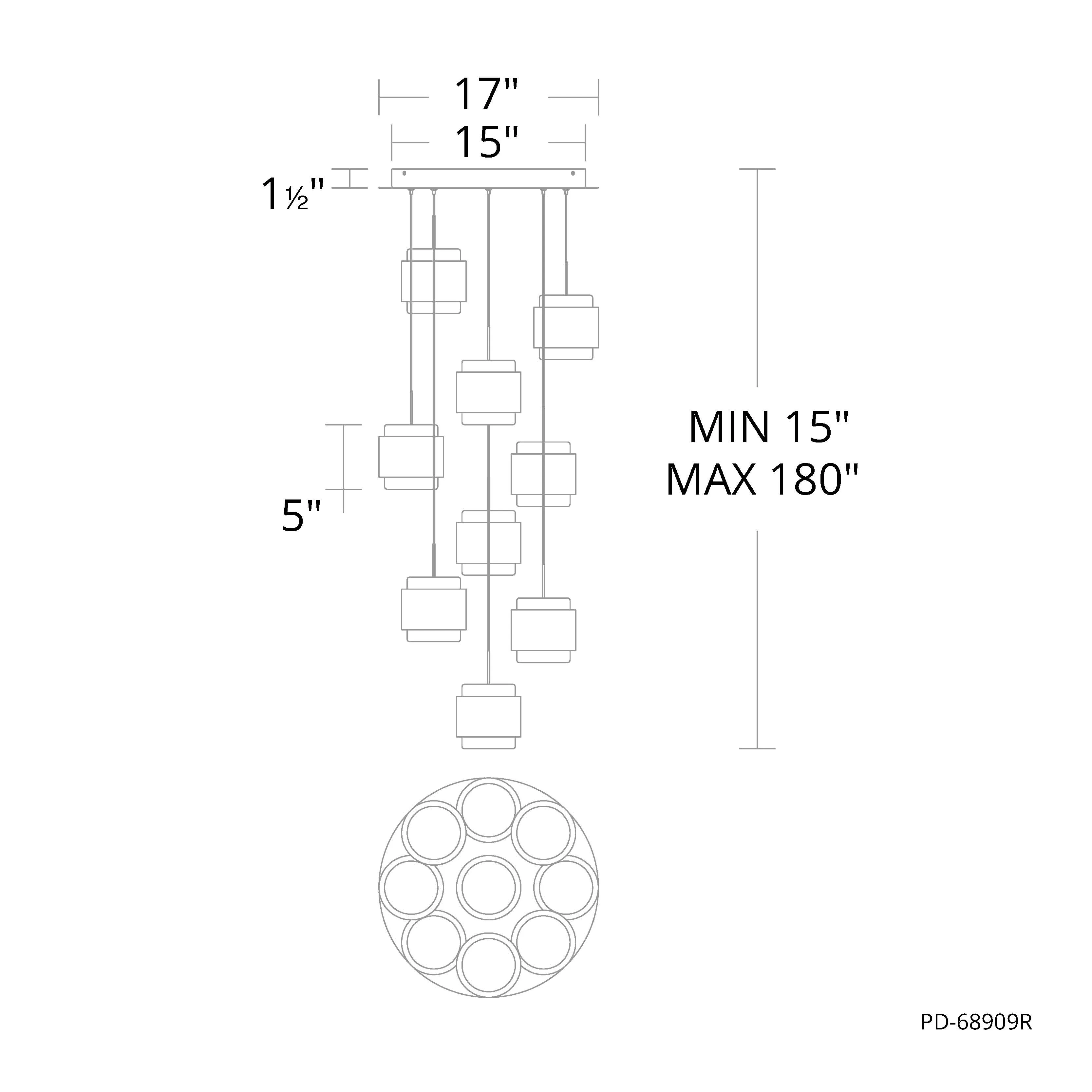 Banded Chandelier Light