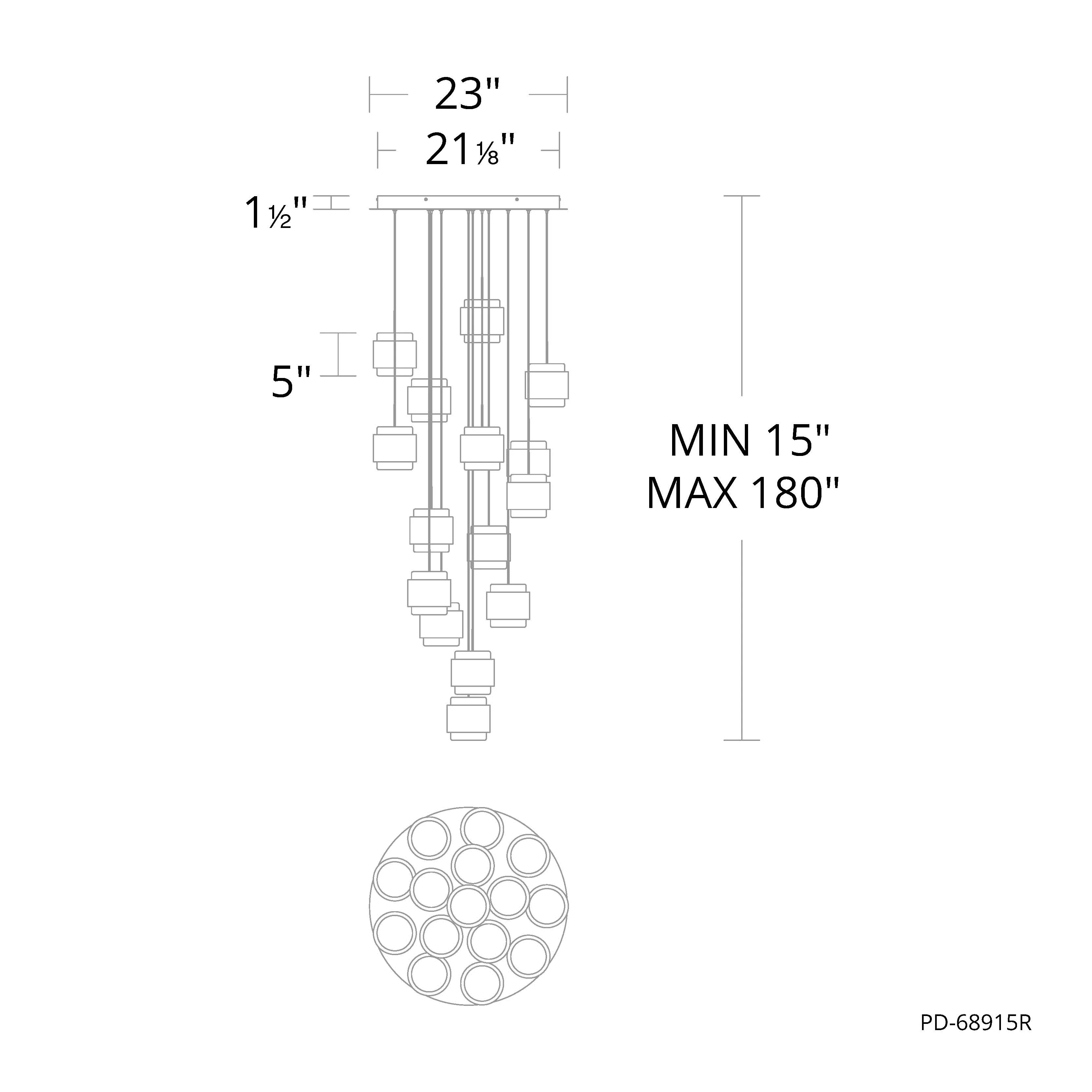 Banded Chandelier Light
