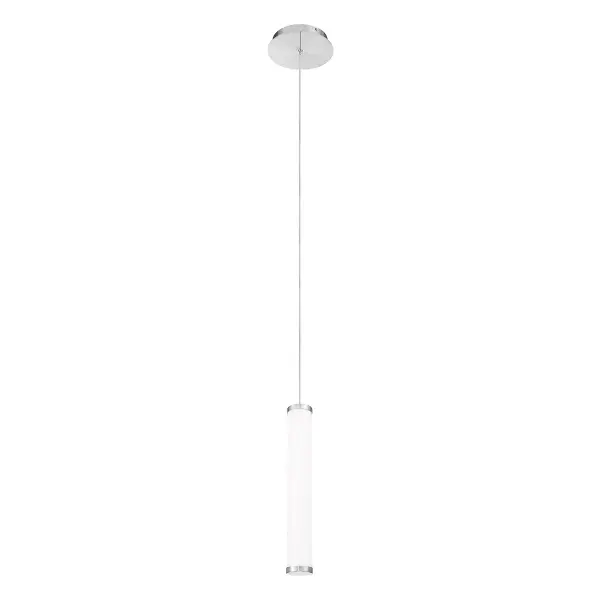 Symmetrical, cylindrical and aerodynamic. Brilliance alone or as a collection. Collection: Flare Sub-Brand: DweLED Finish: Brushed Nickel Notes: Flare 13" LED Pendant Light 3000K In Brushed Nickel Width: 2.50" Height: 13.00" Length: 2.50" Weight: 2.84 lb Extension from Wall: 2.50" Bulbs Included Number of Bulbs: 1 Maximum Wattage: 11.00 W Bulb Type: Module Bulb Base: LED Module Light Source: LED Light Output: 1099.00 lm Delivered Lumens: 745.00 lm Color Temperature: 3000 K CRI: 90 Dimmable Rated Average Life: 50000 Voltage: 120.00 V Material: Aluminum with PC diffuser Country of Origin: China Safety Listing: ETL, cETL Safety Rating: ETL, cETL LED Manufacturer Warranty: 5 Year Functional, 2 Year Finish Parts Diagram