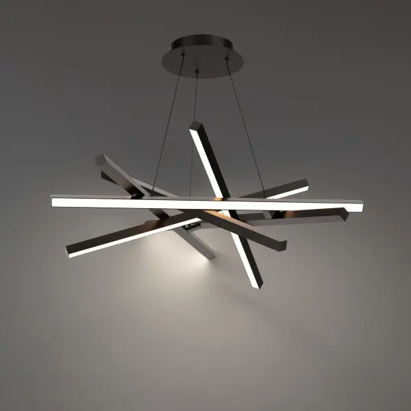 Effortlessly deliberate. A complex array of slender light bars create crisp lines, adding a sculptural feel to any space.