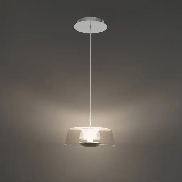 An ethereal element designed to complement modern interiors, this glass mini pendant encases a downlight while floating in air. A mystery waiting to unfold.