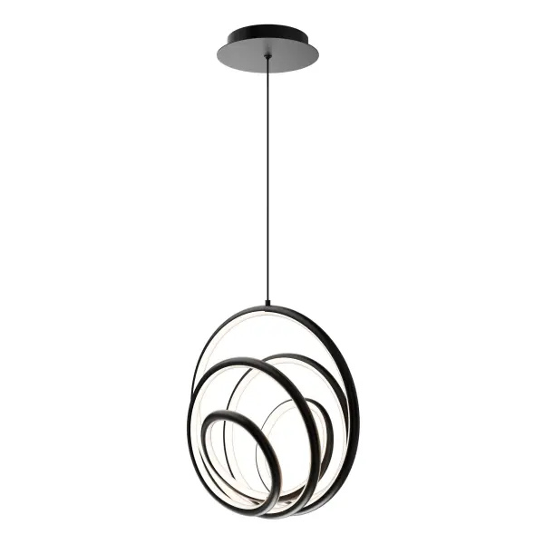 Loopy. A fusion of elegant rings illuminate space with the glow of integrated LED.