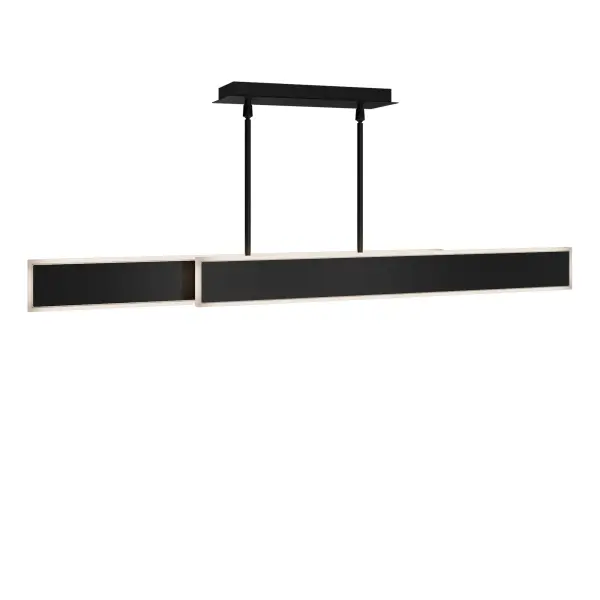 Rectangular forms radiate LED illumination both upward and downward. Adjust the length effortlessly by sliding the sections apart to fit your table or space. Its seamless design exudes sharp, modern style.