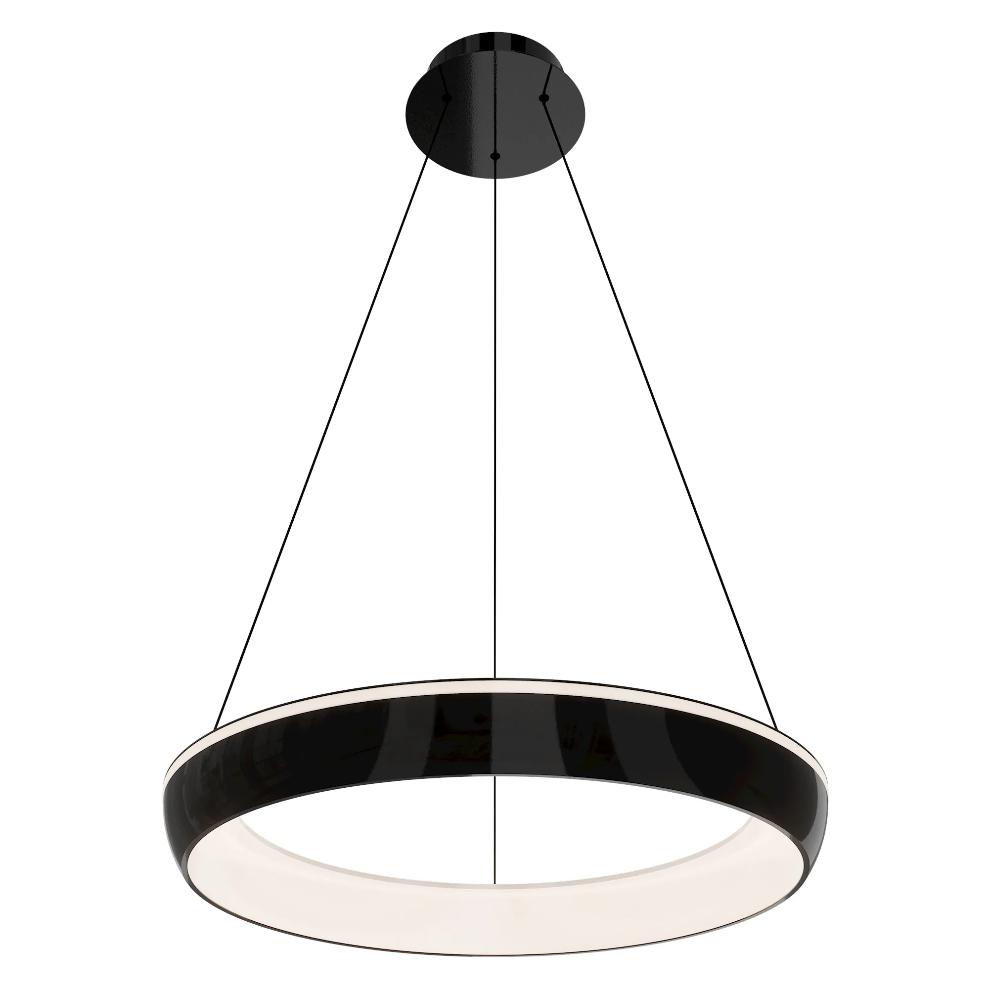 Ringwall LED Pendant in Black Chrome