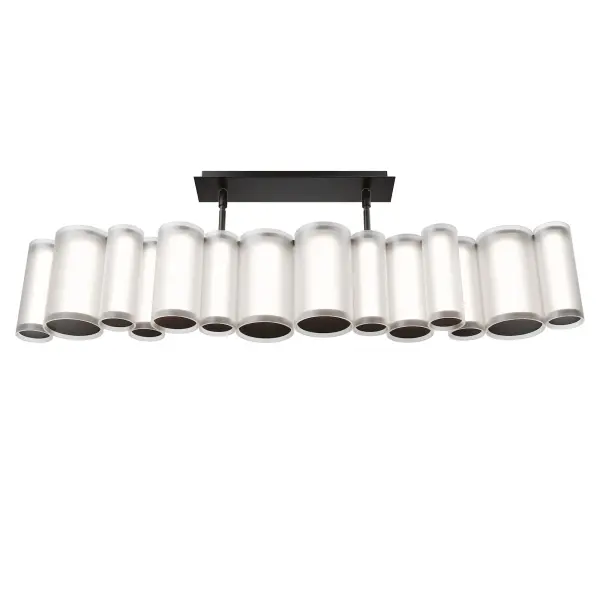 A formation in perfect harmony, Troop unites light and structure in architectural rhythm. Multiple etched columns descend in a glowing, linear array, aligning in symmetry yet shining with individuality. Troop is a sculptural centerpiece that commands attention. Collection: Troop Finish: Black Width: 5.00" Height: 7.00" Length: 37.40" Weight: 0.02 lb Extension from Wall: 37.40" Bulbs Included Number of Bulbs: 1 Maximum Wattage: 60.00 W Bulb Type: Module Light Source: LED Light Output: 4427.00 lm Delivered Lumens: 3162.00 lm Color Temperature: 2700 K CRI: 90 Dimmable Rated Average Life: 50000 Voltage: 120.00 V Material: Aluminum Frame with acrylic diffuser Country of Origin: Vietnam Safety Listing: ETL, cETL LED Manufacturer Warranty: 5 year