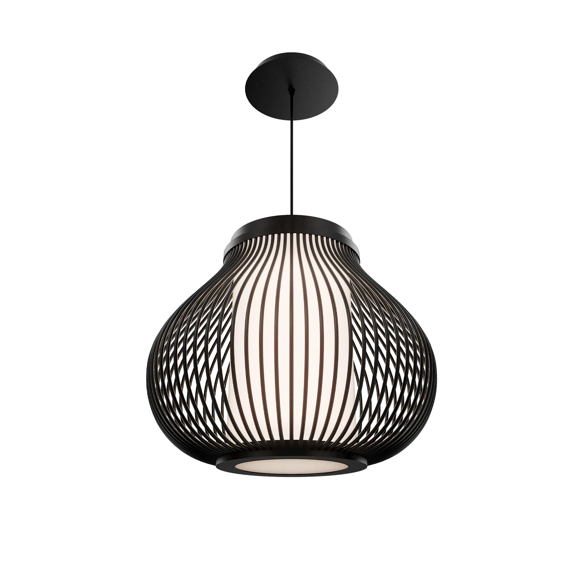 Portos LED Outdoor Pendant in Black