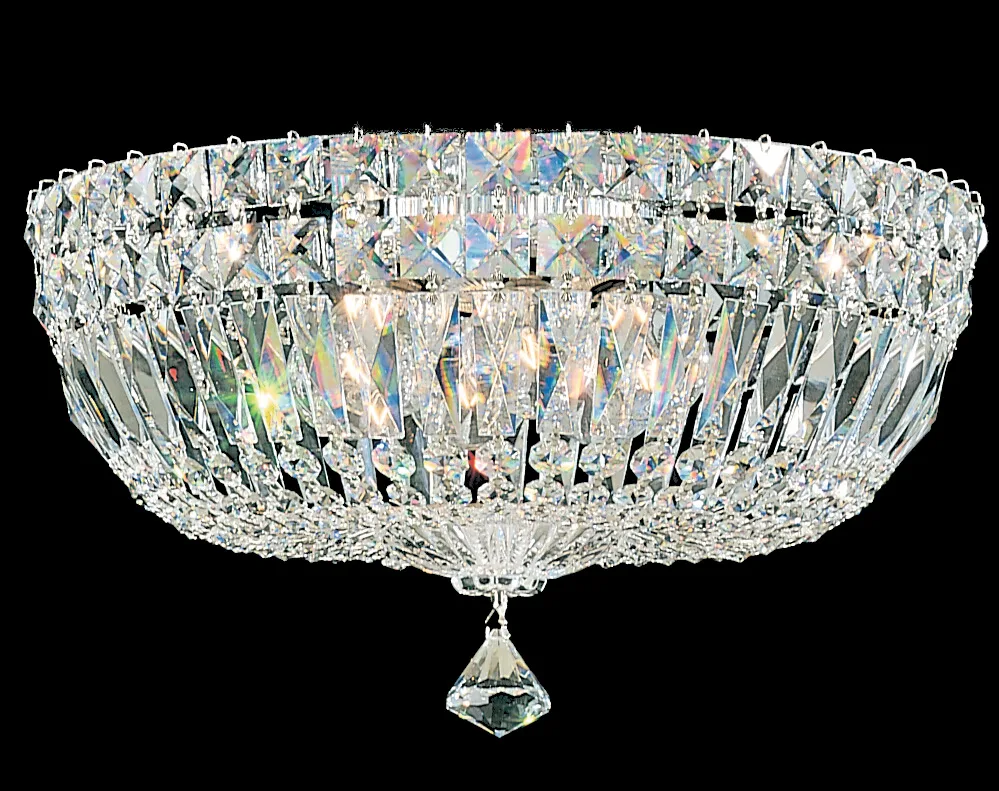 Petit Crystal Deluxe 5 Light 120V Semi-Flush Mount in Aurelia with Optic Crystal