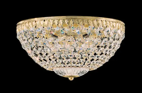 Inspired by the classical crystal basket designs and the purity of neoclassical lines, Petit Crystal features a densely woven crystal surface displaying concentric jewels of descending size that diffuse illumination over spaces below with shimmering vibrancy.