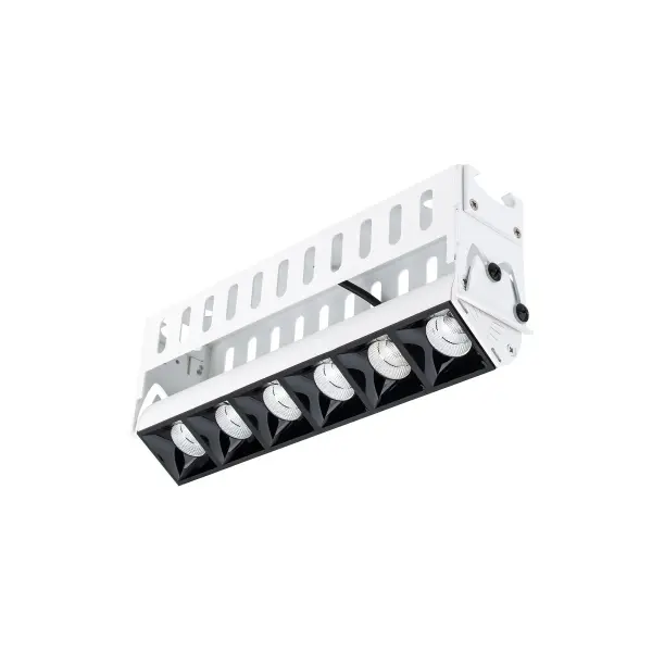 Multi Stealth recessed features a quiet aperture for a nearly glare free environment. Its linear multi cell form factor features a 1.5" aperture, with availability in up to 5 lengths. This series offers a downlight with 40° visual cutoff, an adjustable with 35° bi-directional tilt, and wall washer with specialized optics for even wall illumination. Trimmed and trimless options allow flexibility when integrating to building architecture.