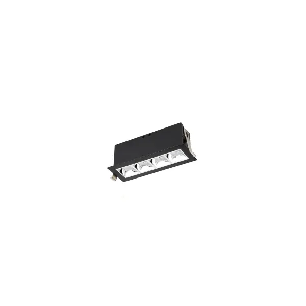 Multi Stealth recessed features a quiet aperture for a nearly glare free environment. Its linear multi cell form factor features a 1.5" aperture, with availability in up to 5 lengths. This series offers a downlight with 40° visual cutoff, an adjustable with 35° bi-directional tilt, and wall washer with specialized optics for even wall illumination. Trimmed and trimless options allow flexibility when integrating to building architecture. Collection: Multi Stealth Sub-Brand: WAC Lighting Finish: Chrome/Black Notes: Multi Stealth Downlight Trim 4 Cell Spot Beam 3500K 90Cri In Chrome/Black Width: 2.54" Height: 2.63" Length: 7.00" Weight: 1.31 lb Extension from Wall: 7.00" Bulbs Included Number of Bulbs: 4 Maximum Wattage: 3.50 W Bulb Type: Module Light Source: LED Delivered Lumens: 1080.00 lm Color Temperature: 3500 K CRI: 90 Dimmable Beam Spread: 16.00° Rated Average Life: 50000 Material: Extruded aluminum with injection molded low glare bevel Country of Origin: China Safety Listing: ETL, cETL LED Manufacturer Warranty: 5 year
