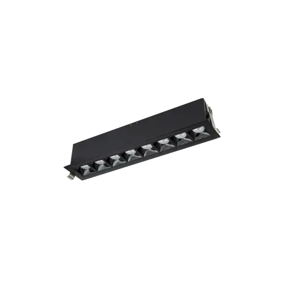 Multi Stealth recessed features a quiet aperture for a nearly glare free environment. Its linear multi cell form factor features a 1.5" aperture, with availability in up to 5 lengths. This series offers a downlight with 40° visual cutoff, an adjustable with 35° bi-directional tilt, and wall washer with specialized optics for even wall illumination. Trimmed and trimless options allow flexibility when integrating to building architecture.