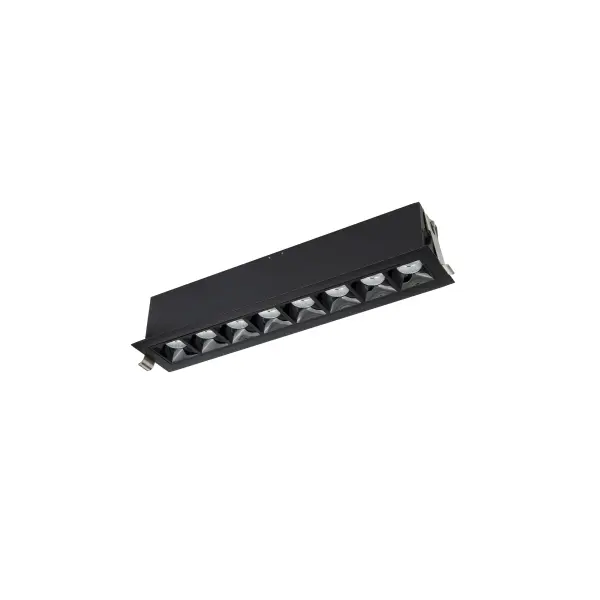 Multi Stealth recessed features a quiet aperture for a nearly glare free environment. Its linear multi cell form factor features a 1.5" aperture, with availability in up to 5 lengths. This series offers a downlight with 40° visual cutoff, an adjustable with 35° bi-directional tilt, and wall washer with specialized optics for even wall illumination. Trimmed and trimless options allow flexibility when integrating to building architecture.