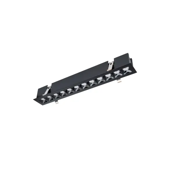 Multi Stealth recessed features a quiet aperture for a nearly glare free environment. Its linear multi cell form factor features a 1.5" aperture, with availability in up to 5 lengths. This series offers a downlight with 40° visual cutoff, an adjustable with 35° bi-directional tilt, and wall washer with specialized optics for even wall illumination. Trimmed and trimless options allow flexibility when integrating to building architecture.