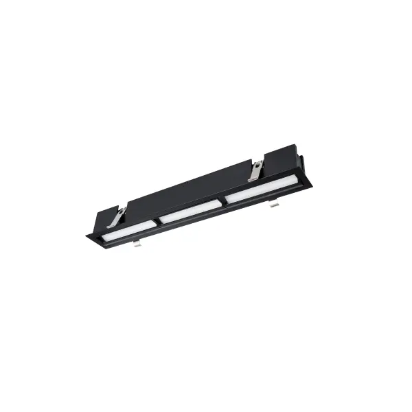 Multi Stealth recessed features a quiet aperture for a nearly glare free environment. Its linear multi cell form factor features a 1.5" aperture, with availability in up to 5 lengths. This series offers a downlight with 40° visual cutoff, an adjustable with 35° bi-directional tilt, and wall washer with specialized optics for even wall illumination. Trimmed and trimless options allow flexibility when integrating to building architecture.