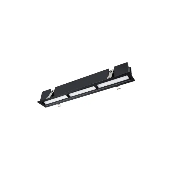 Multi Stealth recessed features a quiet aperture for a nearly glare free environment. Its linear multi cell form factor features a 1.5" aperture, with availability in up to 5 lengths. This series offers a downlight with 40° visual cutoff, an adjustable with 35° bi-directional tilt, and wall washer with specialized optics for even wall illumination. Trimmed and trimless options allow flexibility when integrating to building architecture.