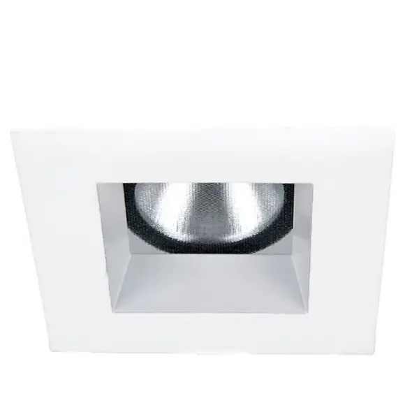 Shallow housing that is designed to fit in tight plenum spaces without sacrificing lumen output. Collection: Aether Sub-Brand: WAC Lighting Finish: Haze White Notes: Aether 2In Downlight Square Trim Cri90 3000K Haze White Width: 4.25" Height: 2.50" Length: 4.25" Weight: 0.70 lb Extension from Wall: 4.25" Bulbs Included Number of Bulbs: 1 Maximum Wattage: 15.00 W Bulb Type: Module Bulb Base: LED Module Light Source: LED Delivered Lumens: 985.00 lm Color Temperature: 3000 K CRI: 90 Dimmable Beam Spread: 50.00° Rated Average Life: 50000 Material: Die-cast aluminum trim with die-cast aluminum heat sink Country of Origin: China Safety Listing: UL, cUL Safety Rating: UL, cUL LED Manufacturer Warranty: 5 Year Parts Diagram