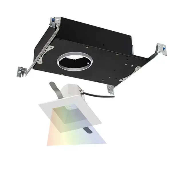 Aether Color Changing is a high-performance recessed downlight with a state-of-the-art color and CCT tuning LED controlled by DMX-512A and 0-10V technology. Available in a variety of trim options including a sleek trimless option which can be spackled directly up to the aperture. At 3.5" in housing height, Aether is designed to fit the most difficult tight plenum spaces. Collection: Aether Sub-Brand: WAC Lighting Finish: Haze White Notes: Aether Color Changing LED Square Adjustable Trim With Light Engine Flood Beam In Haze White Width: 14.50" Height: 3.50" Length: 16.50" Weight: 8.49 lb Extension from Wall: 16.50" Bulbs Included Number of Bulbs: 1 Maximum Wattage: 22.00 W Bulb Type: Module Bulb Base: LED Module Light Source: LED Light Output: 1200.00 lm Delivered Lumens: 650.00 lm CRI: 90 Dimmable Beam Spread: 40.00° Rated Average Life: 50000 Voltage: 120.00 V Material: 20 gauge cold rolled steel wiring box with Die-cast aluminum trim and heat sink Country of Origin: China Safety Listing: ETL, cETL Safety Rating: ETL, cETL ADA LED Manufacturer Warranty: 5 Year Functional, 2 Year Finish Parts Diagram