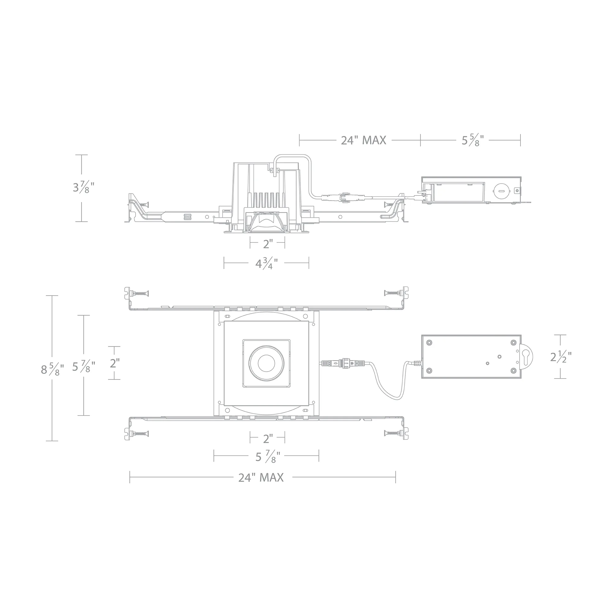 Ocularc LED Trim and Remodel Housing in Black