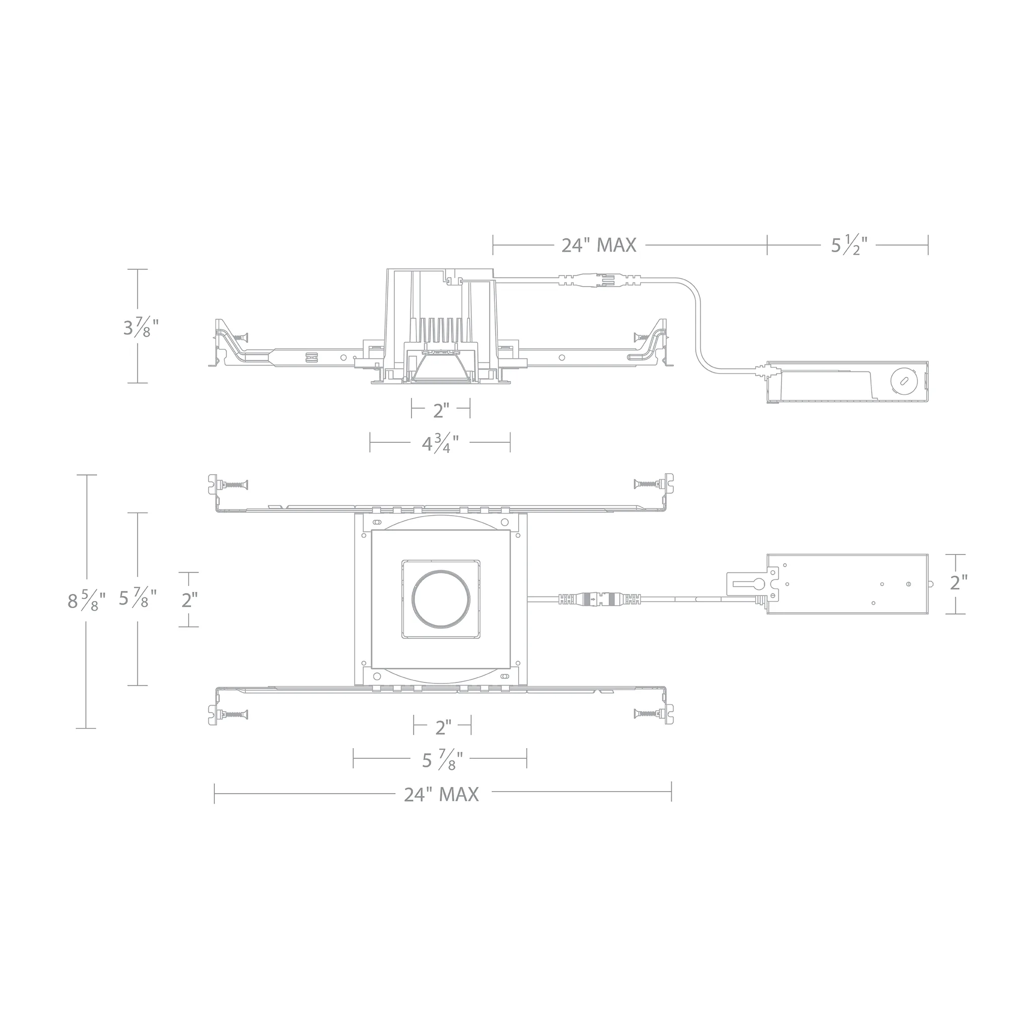 Ocularc LED Trim and Remodel Housing in Black