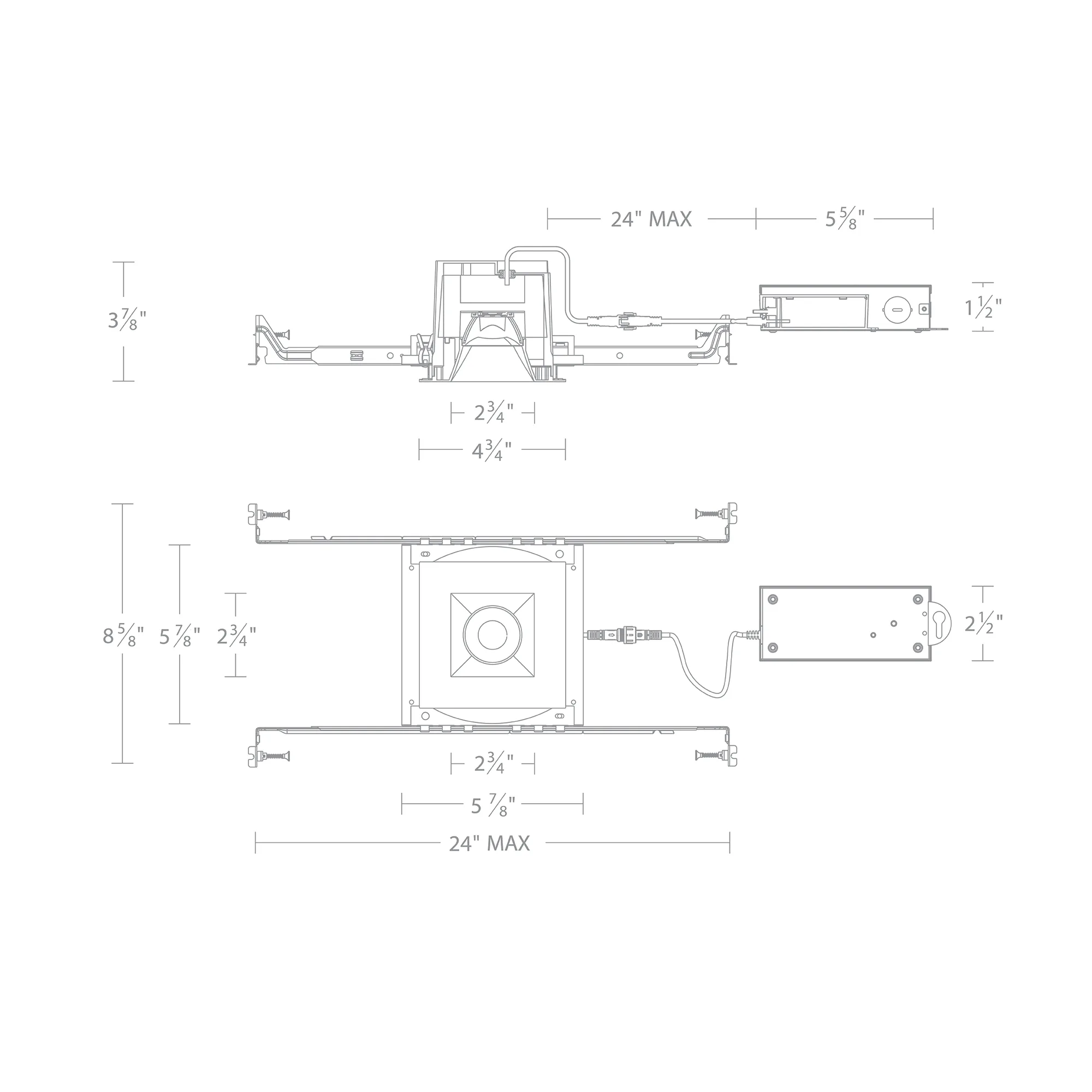 Ocularc LED Trim and Remodel Housing in Haze/White
