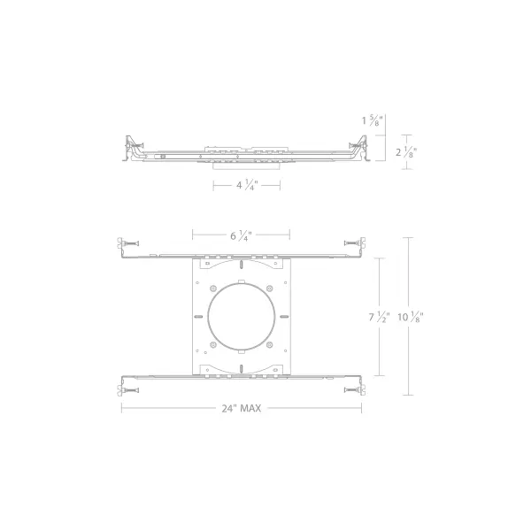 The Kenric LED recessed luminaire offers an All-In-One 5-CCT adjustable white color temperature range from warm 2700K to cool 5000K. Easy to install with rotatable multi-axis 360-degree horizontal and 30-degree vertical aimability, this low-profile fixture is constructed with die-cast aluminum and a white powder coat trim. Choose between round and square trim and trimless styles with a deeply regressed LED for superior glare control. A single fixture provides both downlight and adjustable functions that deploy up to 1450 lumens with a 90 CRI for true-to-life color rendering. Collection: Kenric Width: 6.50" Height: 2.13" Length: 6.50" Weight: 0.46 lb Extension from Wall: 6.50" Material: 20 gauge galvanized steel Country of Origin: China Manufacturer Warranty: 5 year