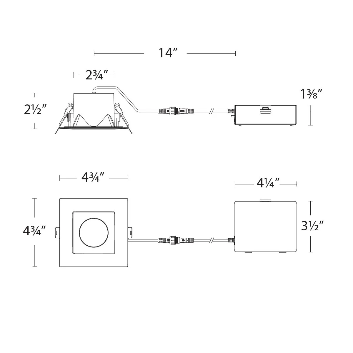 Pop-In 4" Remote Remodel Square Downlight 5CCT